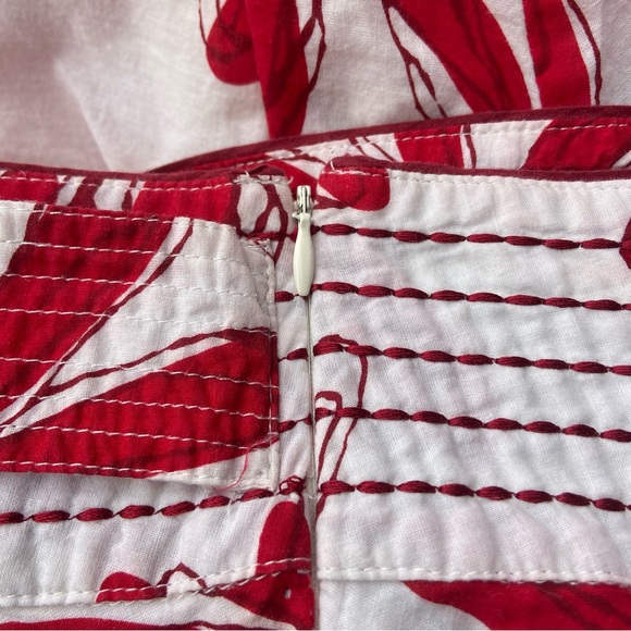 Vintage Twenty One Red & White Midi Cotton Skirt Size S Floral Boho Twee - Picture 4 of 6